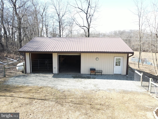 detached garage with driveway