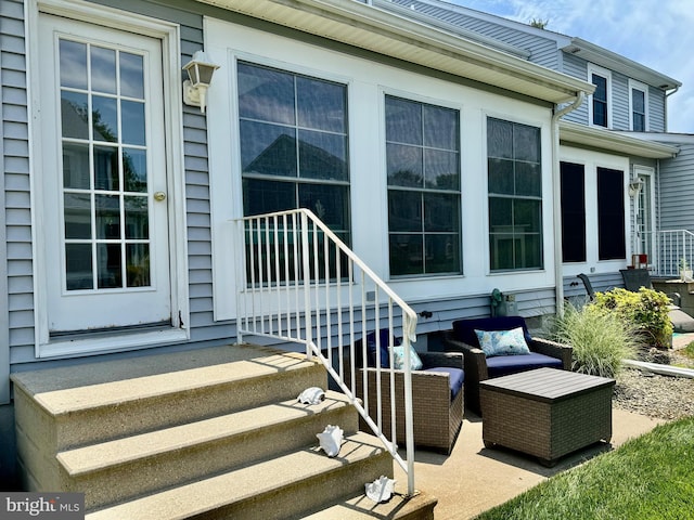 exterior space with an outdoor hangout area