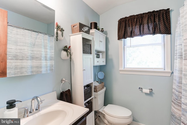 bathroom featuring toilet and vanity