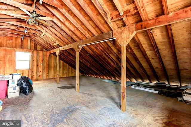 view of unfinished attic