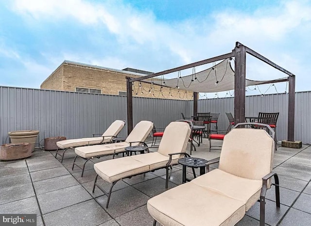 view of patio featuring a fenced backyard