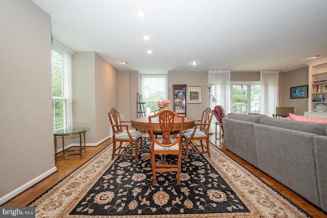 264 W Montgomery Ave Unit 305, Haverford, PA 19041 - dining area with healthy amount of natural light, recessed lighting, baseboards, and wood finished floors