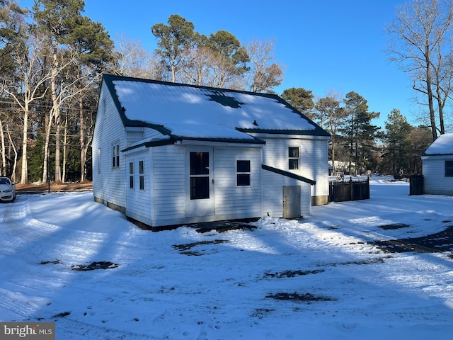 view of snowy exterior