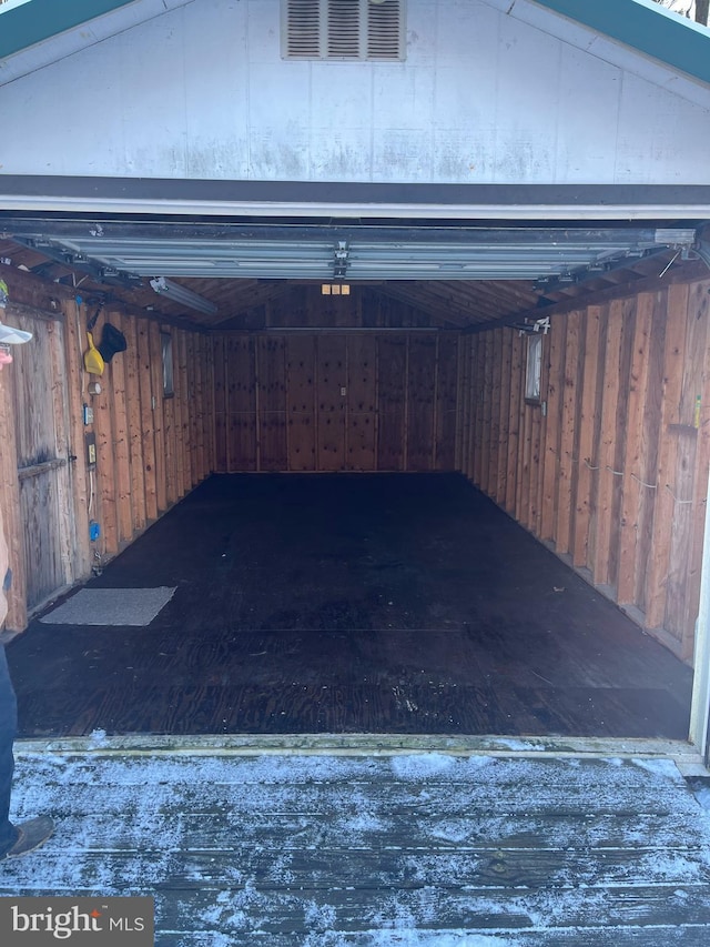 garage featuring visible vents