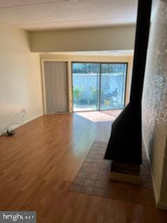 foyer with wood finished floors