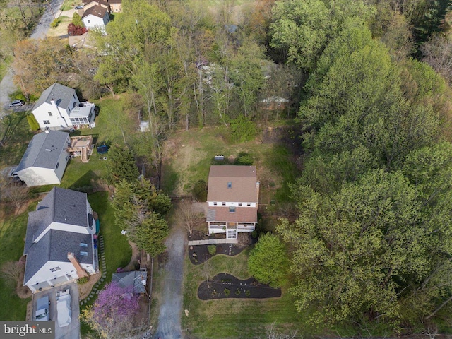 drone / aerial view with a residential view
