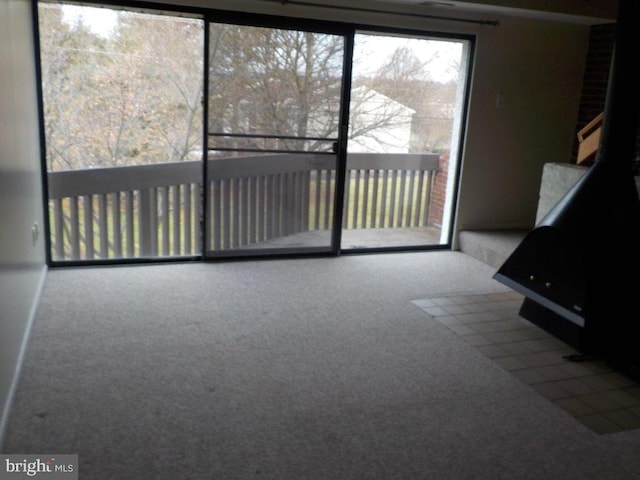 unfurnished living room with carpet