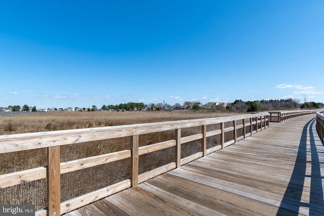 view of dock featuring a rural view