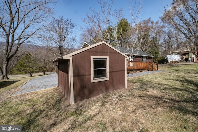 view of outbuilding with an outbuilding