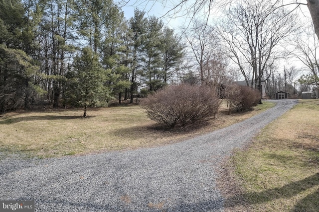 view of road featuring driveway