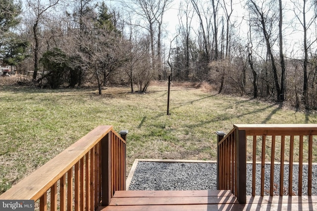 view of yard with a deck