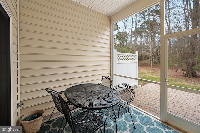 view of sunroom / solarium