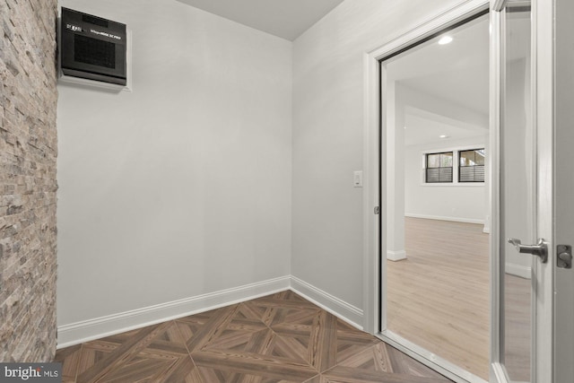 interior space featuring an AC wall unit