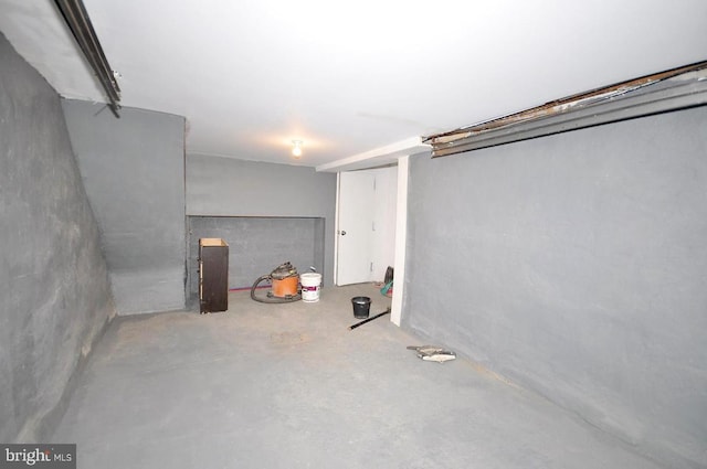 view of finished basement