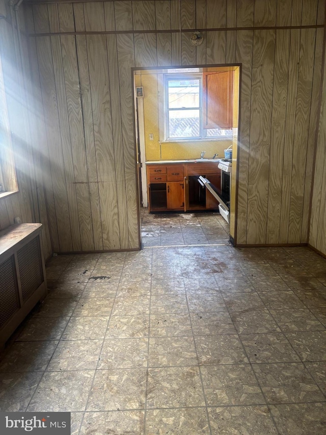 kitchen with brown cabinets