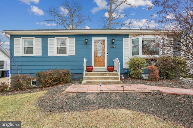 view of front of home with entry steps