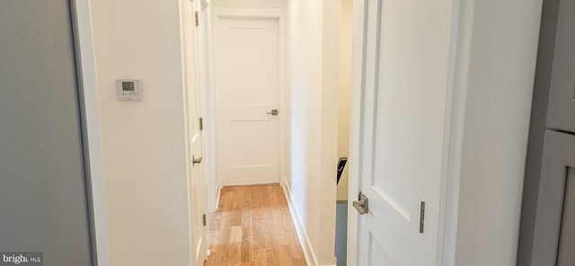 hall featuring light wood-type flooring