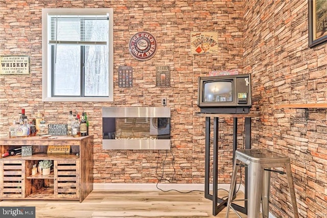 interior space with wood finished floors