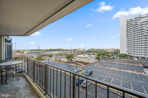 balcony featuring a view of city