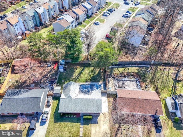 drone / aerial view featuring a residential view