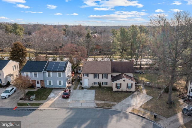 drone / aerial view featuring a residential view