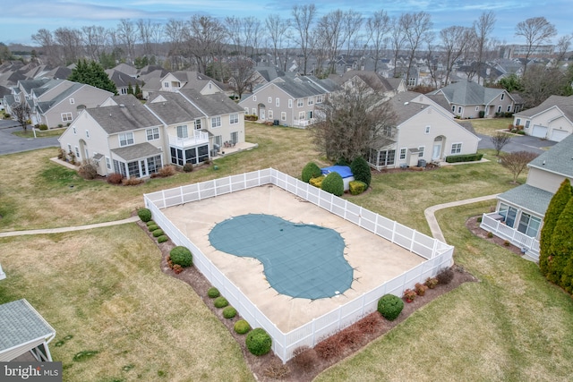 bird's eye view featuring a residential view