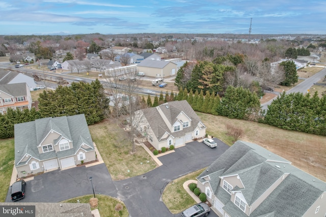 drone / aerial view with a residential view