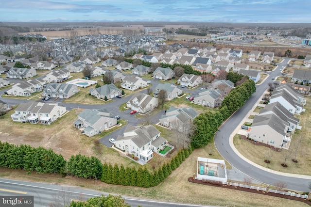 bird's eye view with a residential view