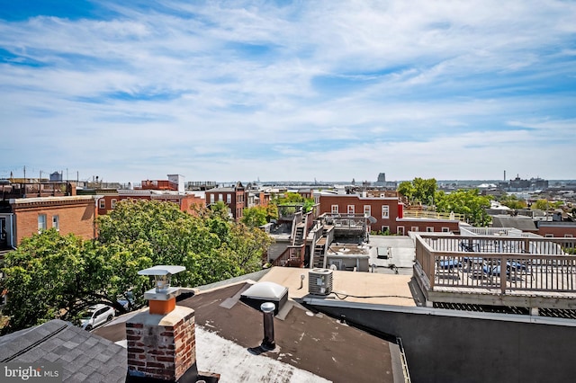 view of patio with a city view