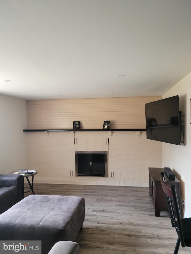 living room with wood finished floors