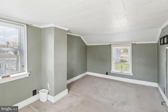 bonus room with baseboards and carpet