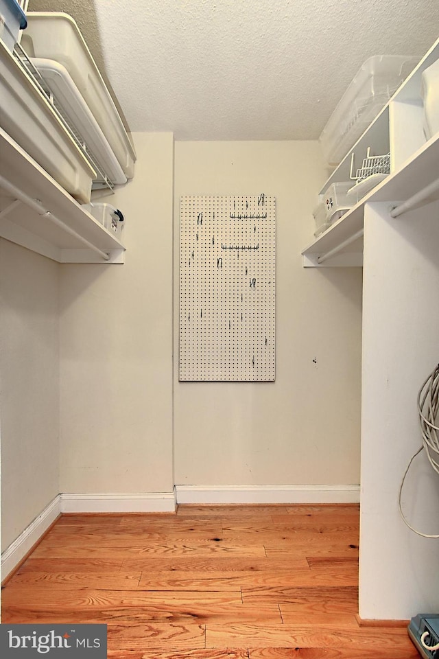 spacious closet with wood finished floors