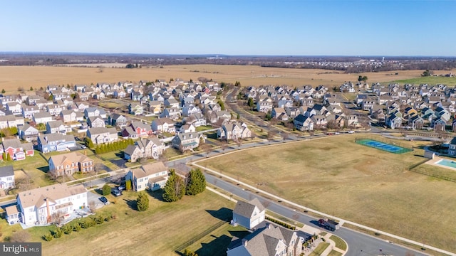aerial view featuring a residential view