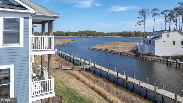 view of water feature featuring a boat dock