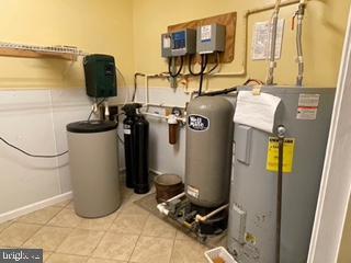 utility room with water heater