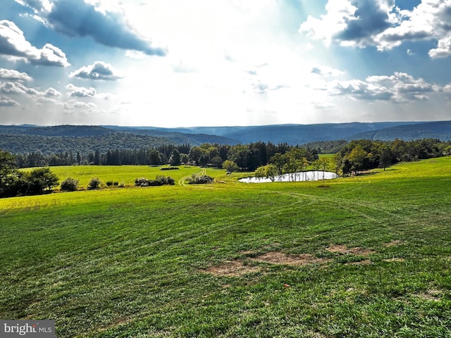 mountain view with a rural view