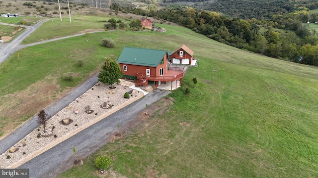 drone / aerial view with a rural view