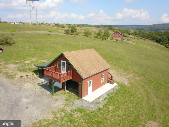 drone / aerial view featuring a rural view