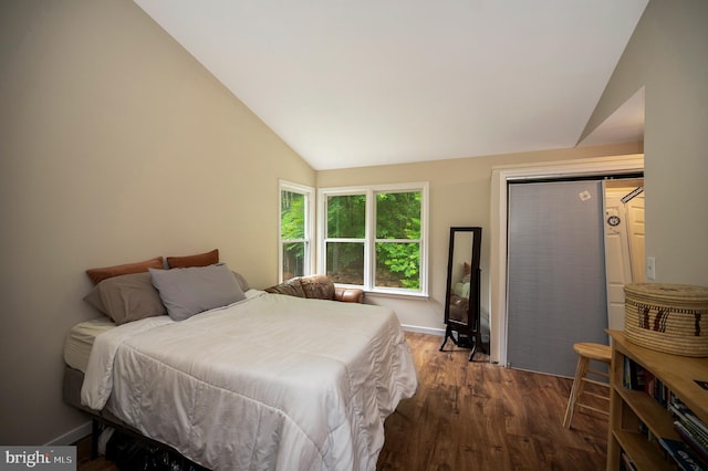2036 Coast Guard Dr, Stafford, VA 22554 - bedroom with lofted ceiling, wood finished floors, and baseboards