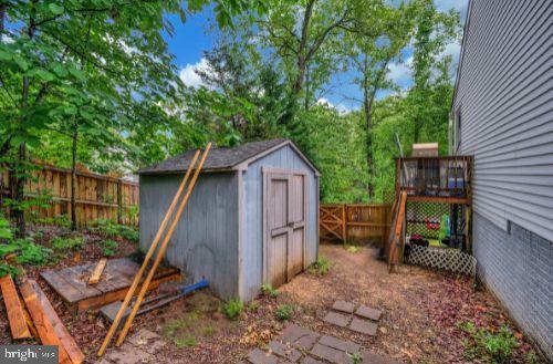 2036 Coast Guard Dr, Stafford, VA 22554 - view of shed featuring a fenced backyard