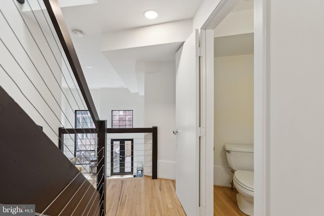 entrance foyer with light wood-style floors