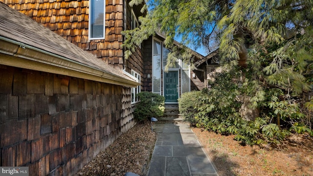 view of side of home with entry steps