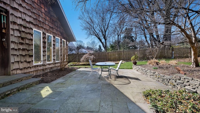 view of patio featuring a fenced backyard