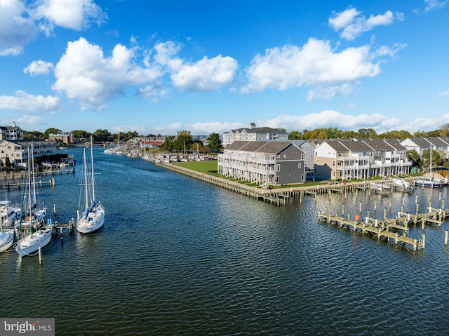 property view of water with a residential view