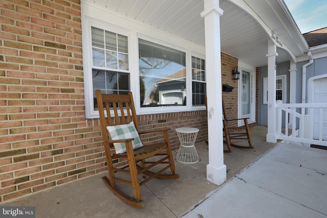 view of patio featuring covered porch