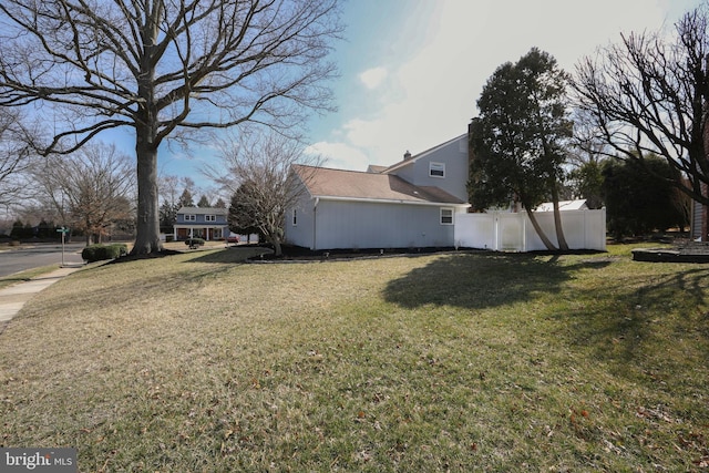 view of yard with fence