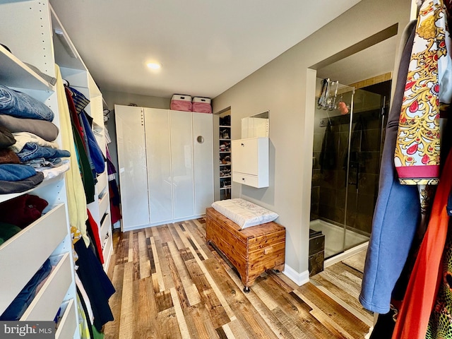 walk in closet featuring light wood-style floors