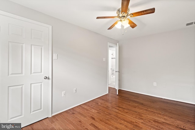 8042 Saint Annes Ct, Alexandria, VA 22309 - unfurnished room featuring a ceiling fan, wood finished floors, and baseboards