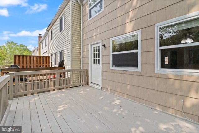 8042 Saint Annes Ct, Alexandria, VA 22309 - wooden terrace featuring a grill