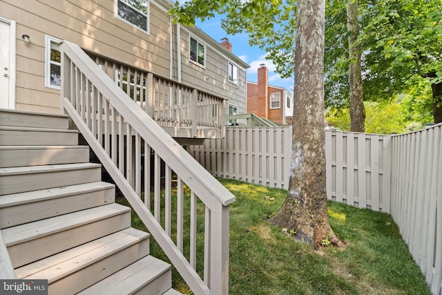 8042 Saint Annes Ct, Alexandria, VA 22309 - view of yard featuring stairs and a deck